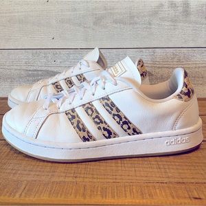 ADIDAS CLOUDFOAM GRAND COURT CHEETAH STRIPE HWI28Y001 WOMENS SNEAKERS SIZE 7.5